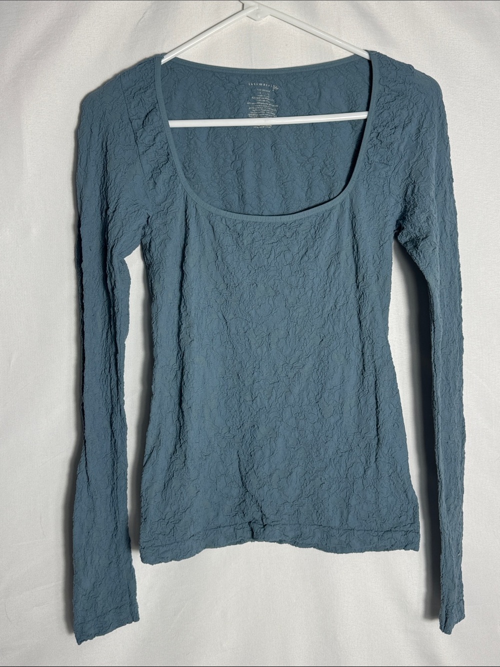 Free People Have It All Textured Scoop Neck Long-Sleeve Top Women’s Size L/XL